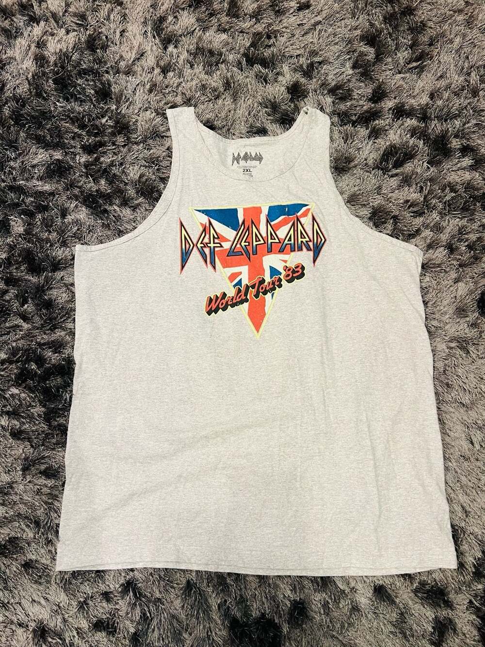 Def Leppard World Tour '83 Heather Gray Graphic Tank Top